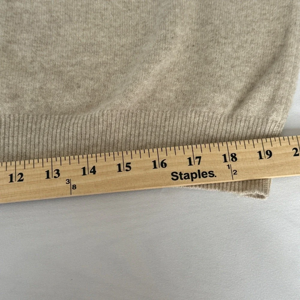 Joseph & Lyman Mens  Beige Heather 100% Cashmere XXL V-Neck Sweater Classic Fit